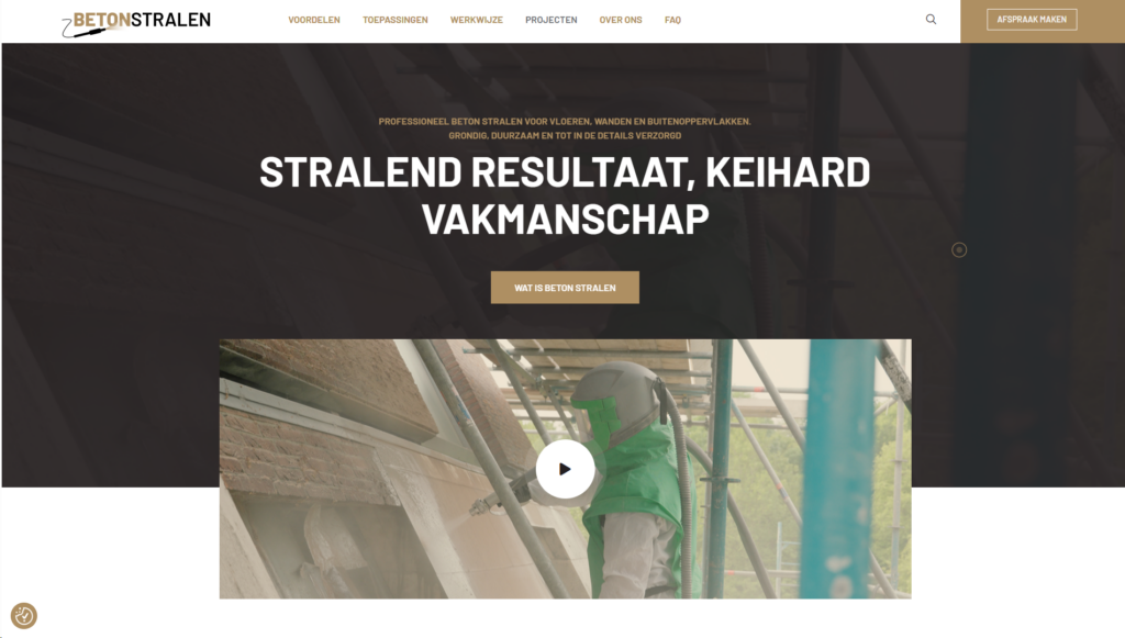 Website betonstralen.nl - gemaakt door Web Adapt