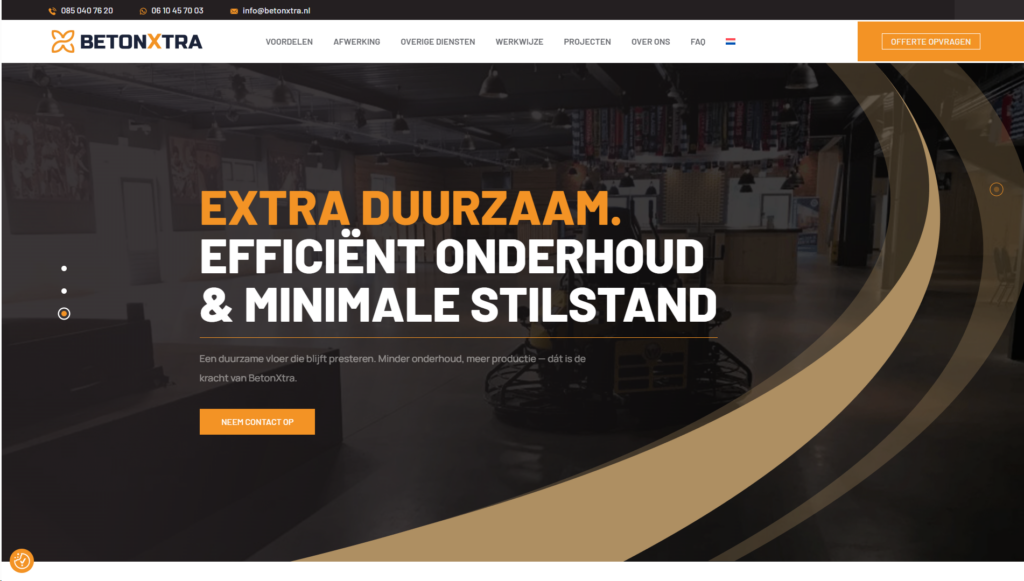 Website betonxtra.nl - gemaakt door Web Adapt