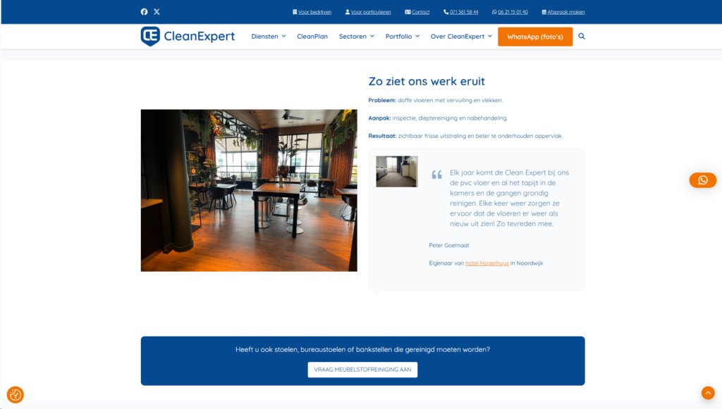 Website cleanexpert.nl - gemaakt door Web Adapt